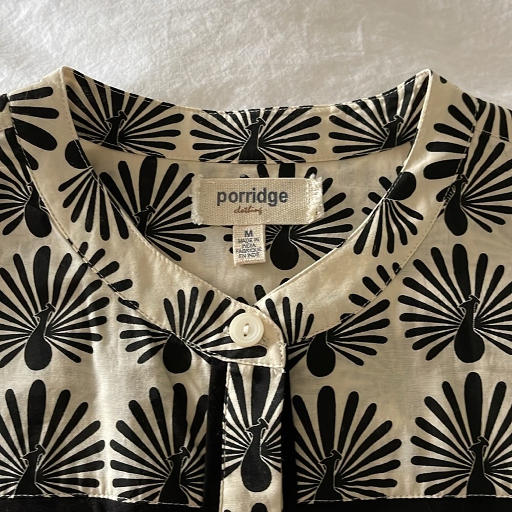 Collarless Button-Down With Animal Pattern. - image 3